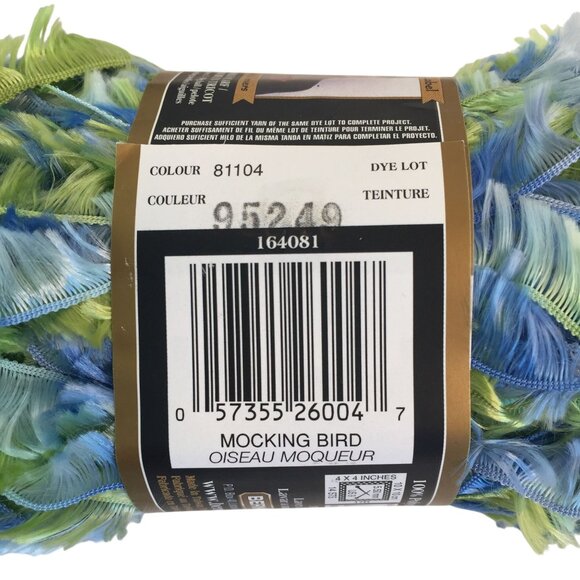 Bernat Boa Yarn Lot 2 Skeins 1.3oz-50g Mocking Bird Eyelash - Picture 4 of 4